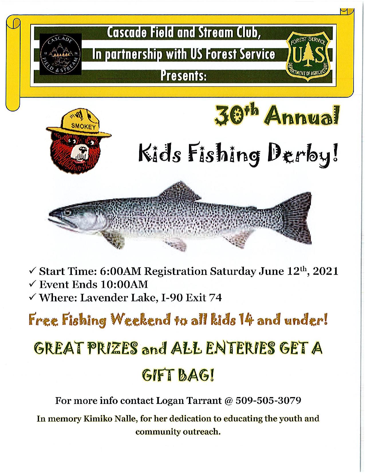 2021 Fishing Derby Cascade Field & Stream Club